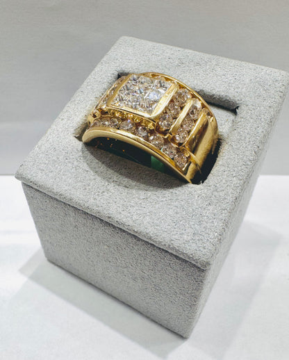 14K GOLD MEN’S NATURAL DIAMOND RING 2.79CT, SIZE: 10