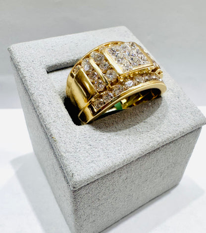 14K GOLD MEN’S NATURAL DIAMOND RING 2.79CT, SIZE: 10