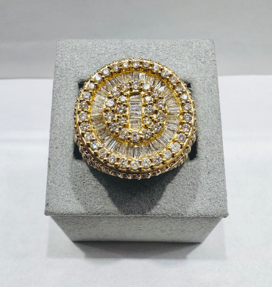 10K GOLD MEN’S NATURAL DIAMOND RING 6.18CTW, SIZE: 10