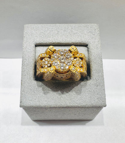 10K GOLD MEN’S NATURAL DIAMOND RING, SIZE: 10