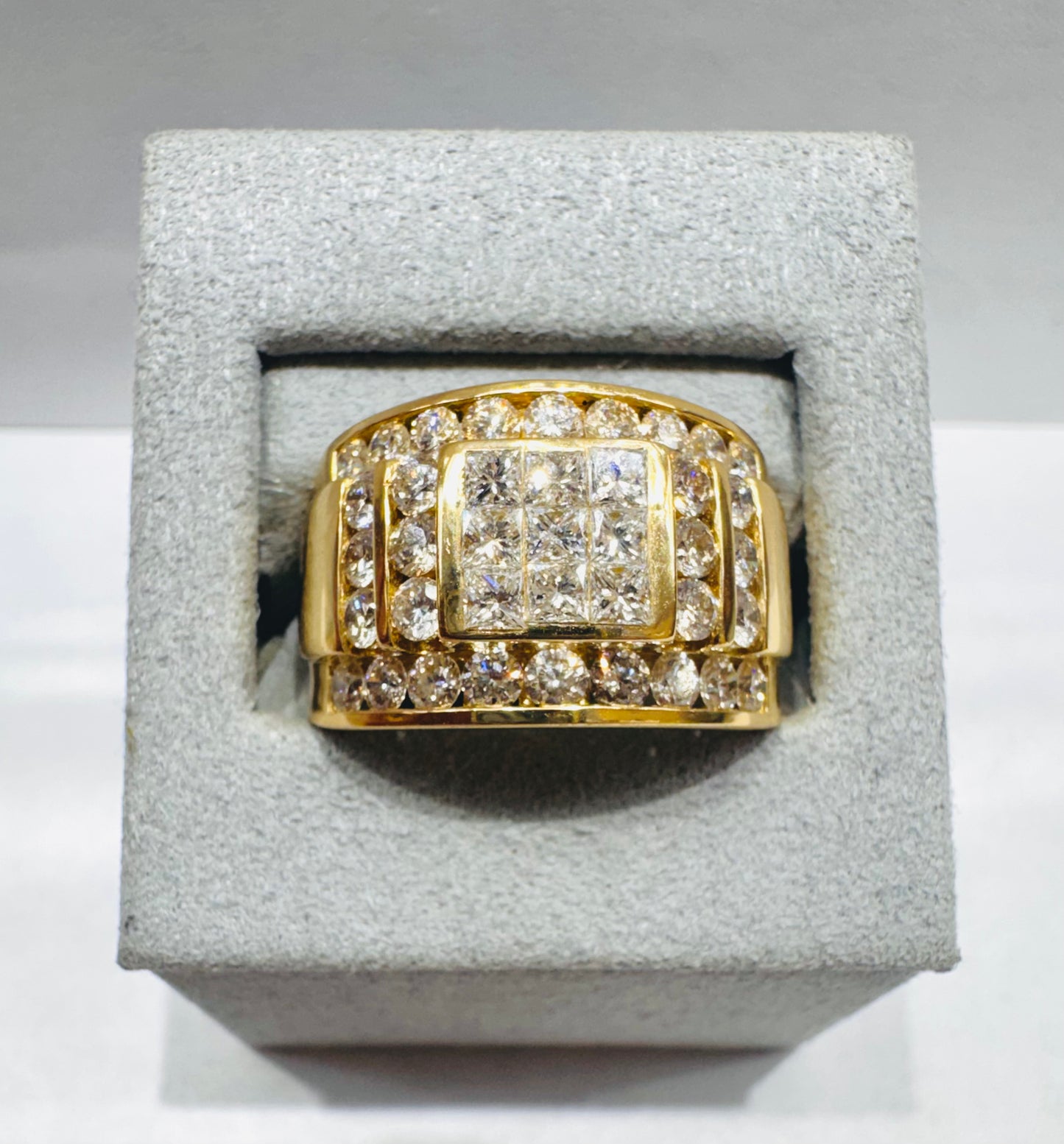 14K GOLD MEN’S NATURAL DIAMOND RING 2.79CT, SIZE: 10