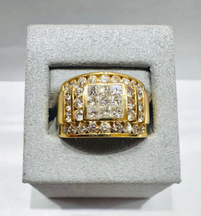 14K GOLD MEN’S NATURAL DIAMOND RING 2.79CT, SIZE: 10