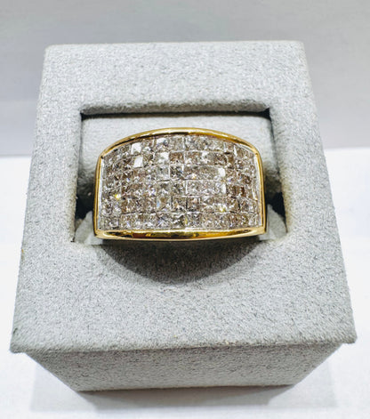 14K GOLD MEN’S NATURAL DIAMOND RING 2.5CT, SIZE: 10