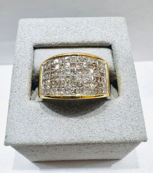14K GOLD MEN’S NATURAL DIAMOND RING 2.5CT, SIZE: 10