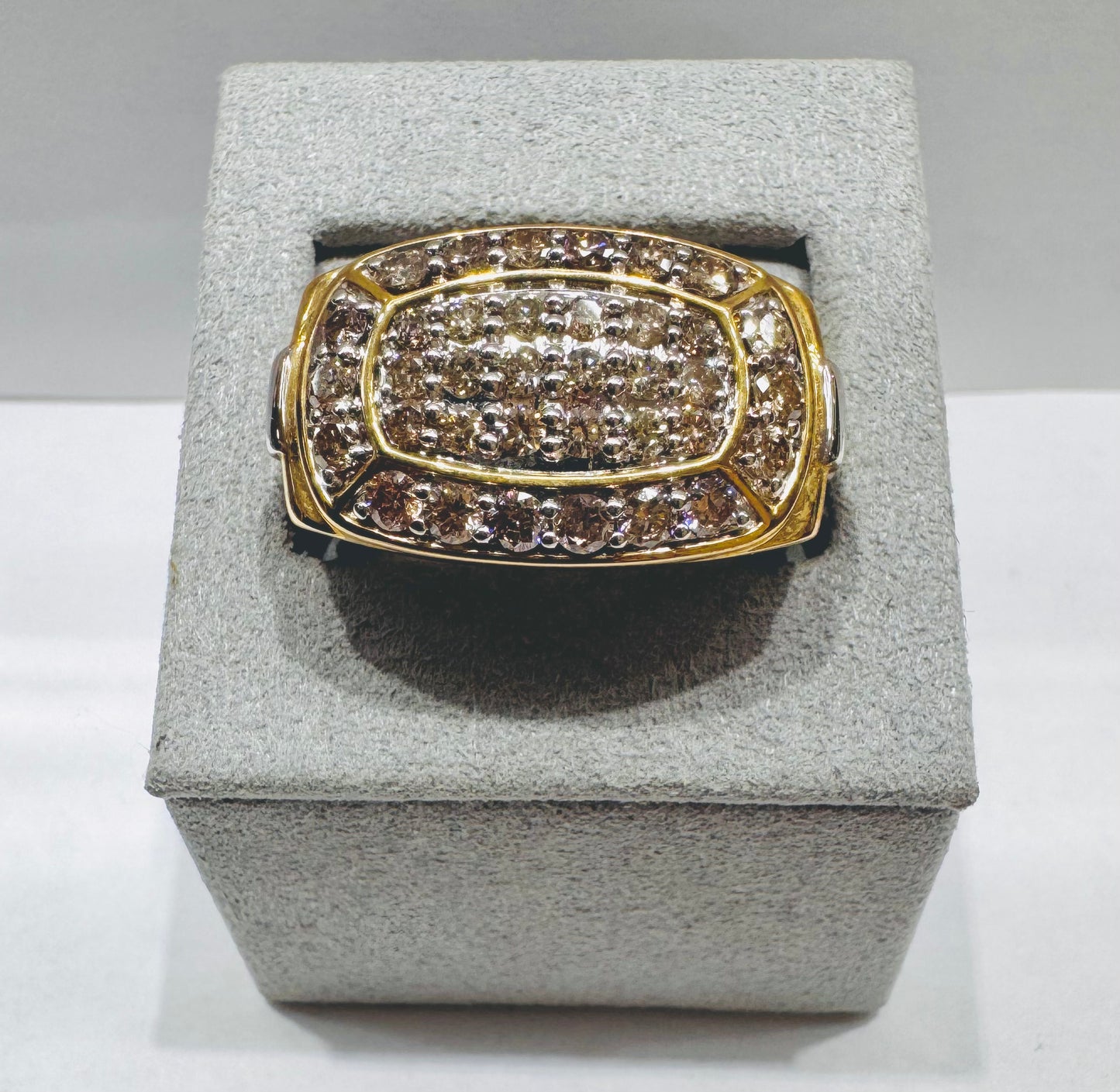 10K GOLD MEN’S NATURAL DIAMOND RING 2.00CT, SIZE: 10