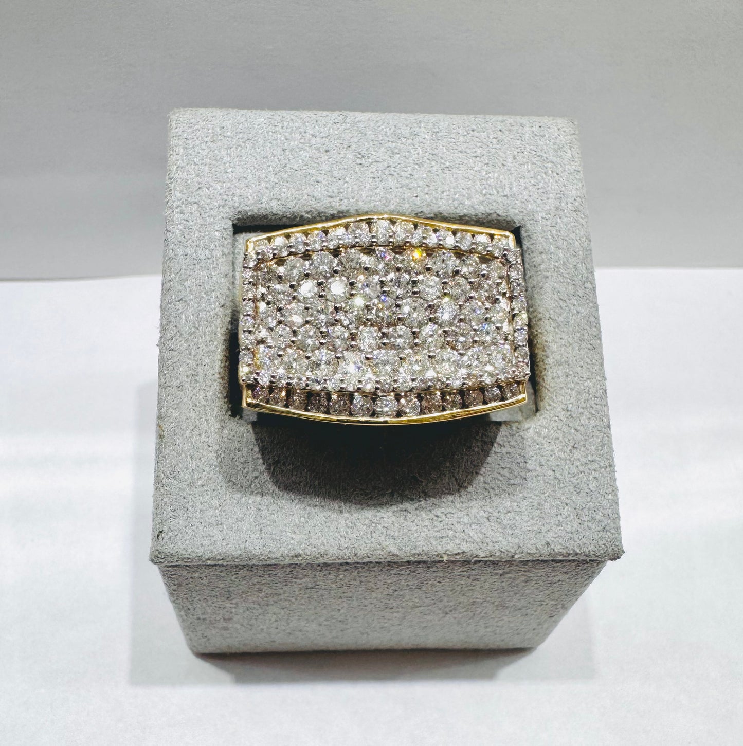 10K GOLD MEN’S NATURAL DIAMOND RING 2.00CT, SIZE: 10