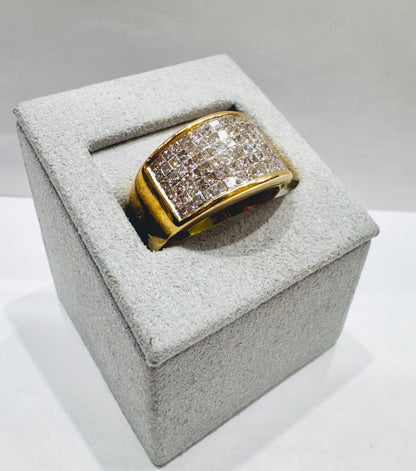 14K GOLD MEN’S NATURAL DIAMOND RING 2.5CT, SIZE: 10