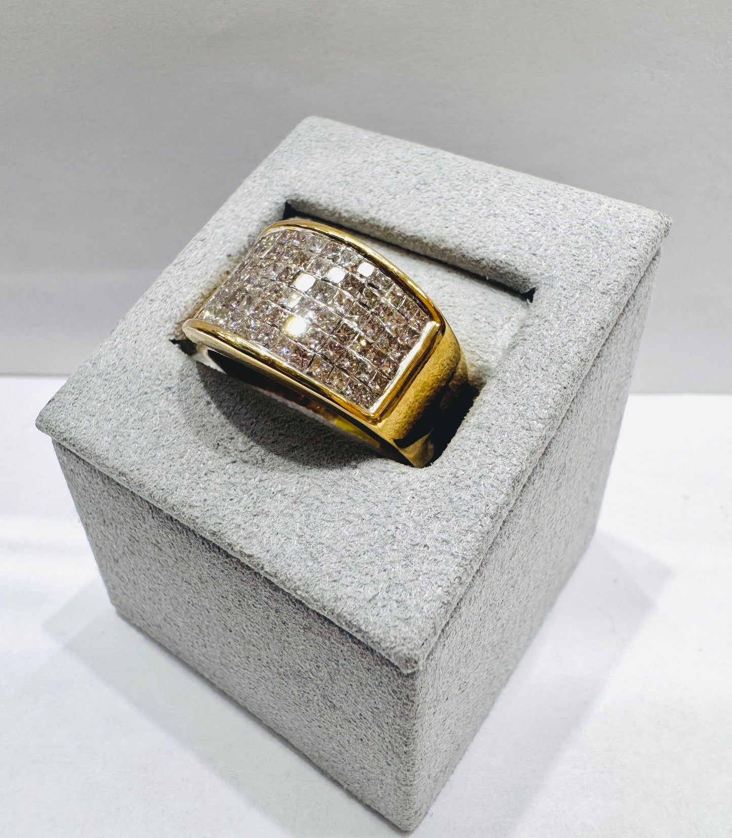 14K GOLD MEN’S NATURAL DIAMOND RING 2.5CT, SIZE: 10
