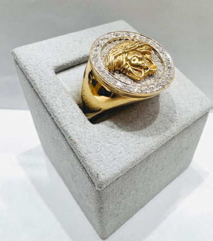 10K GOLD MEN’S NATURAL DIAMOND MEDUSA RING 1.25tw, SIZE: 10