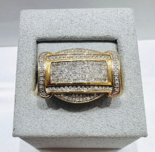 10K GOLD MEN’S NATURAL DIAMOND RING 0.75CT, SIZE: 10