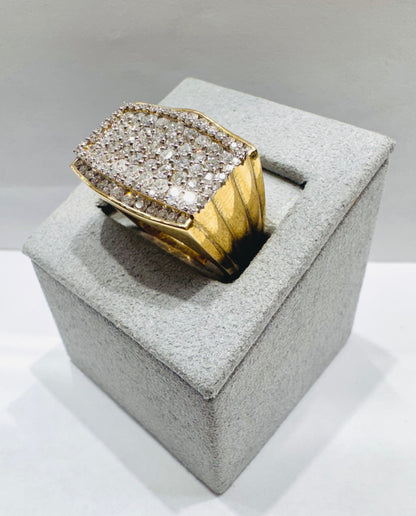 10K GOLD MEN’S NATURAL DIAMOND RING 2.00CT, SIZE: 10