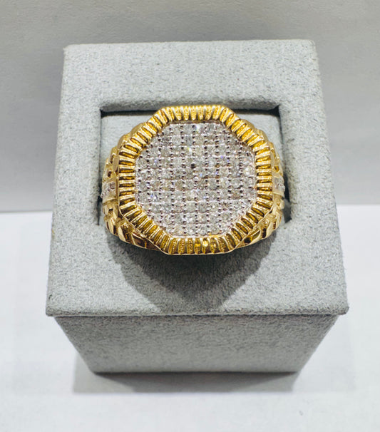 10K GOLD MEN’S NATURAL DIAMOND RING 0.64CT, SIZE: 10