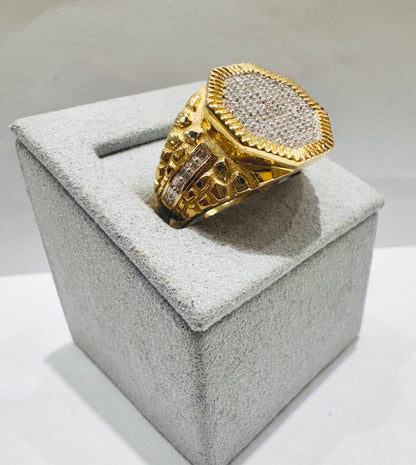 10K GOLD MEN’S NATURAL DIAMOND RING 0.64CT, SIZE: 10