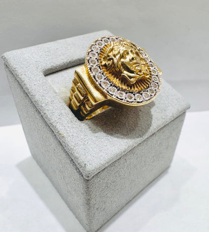 10K GOLD MEN’S NATURAL DIAMOND MEDUSA RING 0.25CT, SIZE: 10