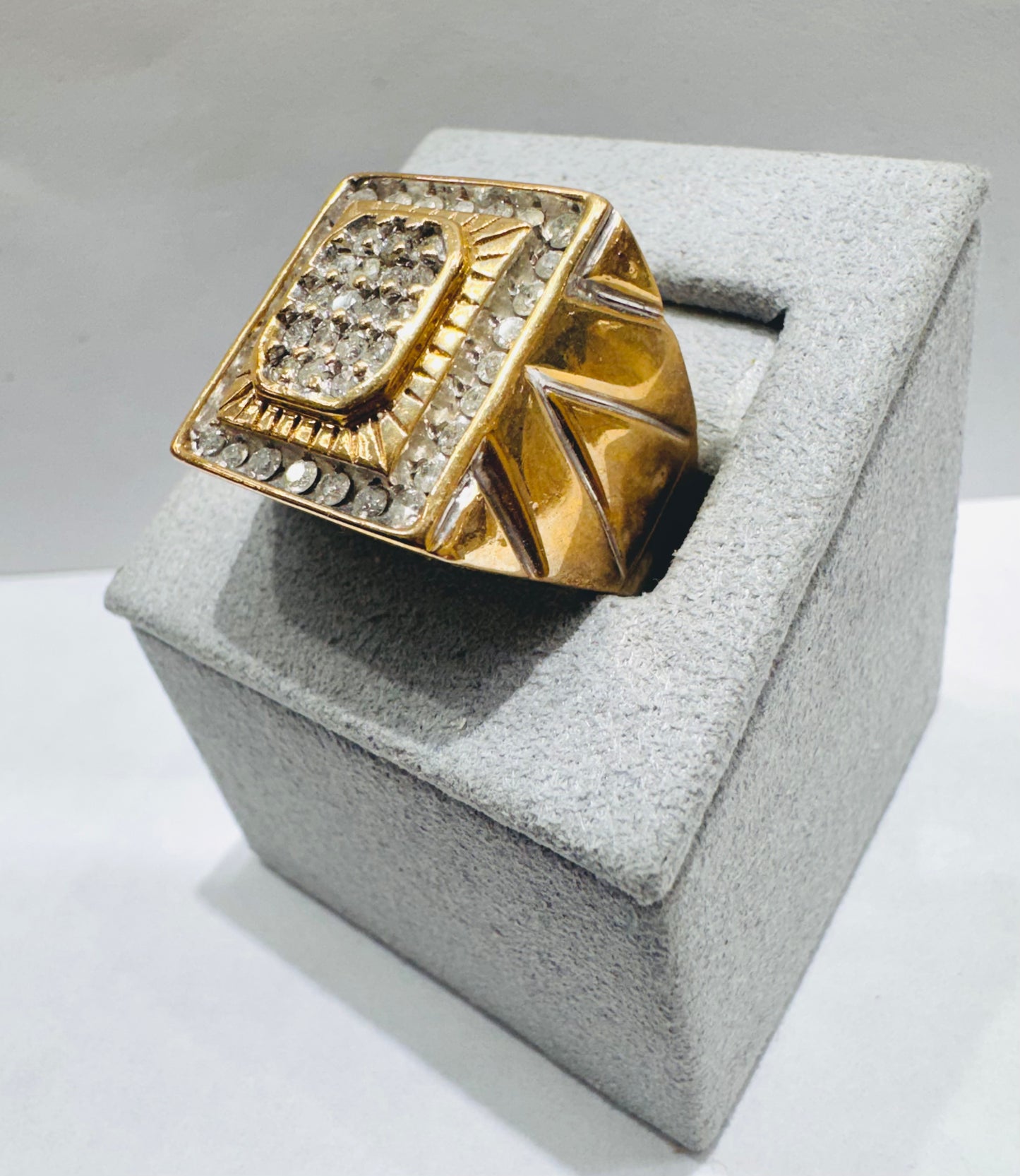 10K GOLD MEN’S NATURAL DIAMOND RING 1.CT, SIZE: 10.5