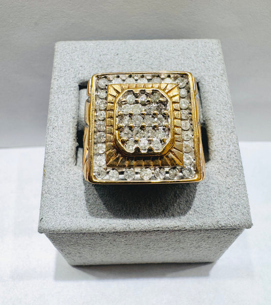 10K GOLD MEN’S NATURAL DIAMOND RING 1.CT, SIZE: 10.5