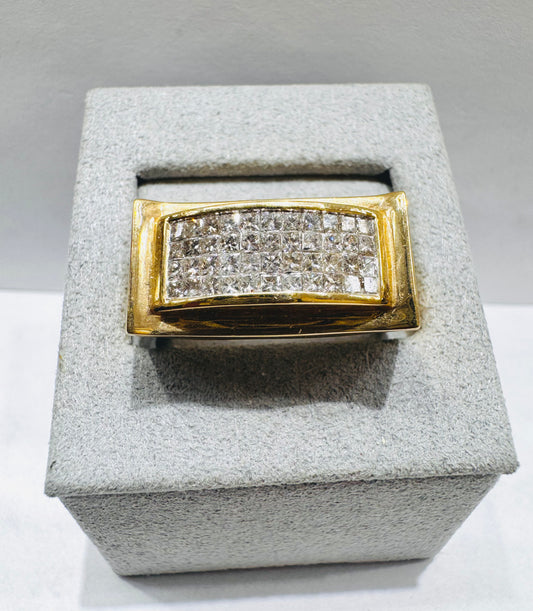 14K GOLD MEN’S NATURAL DIAMOND RING 0.95CT, SIZE: 10