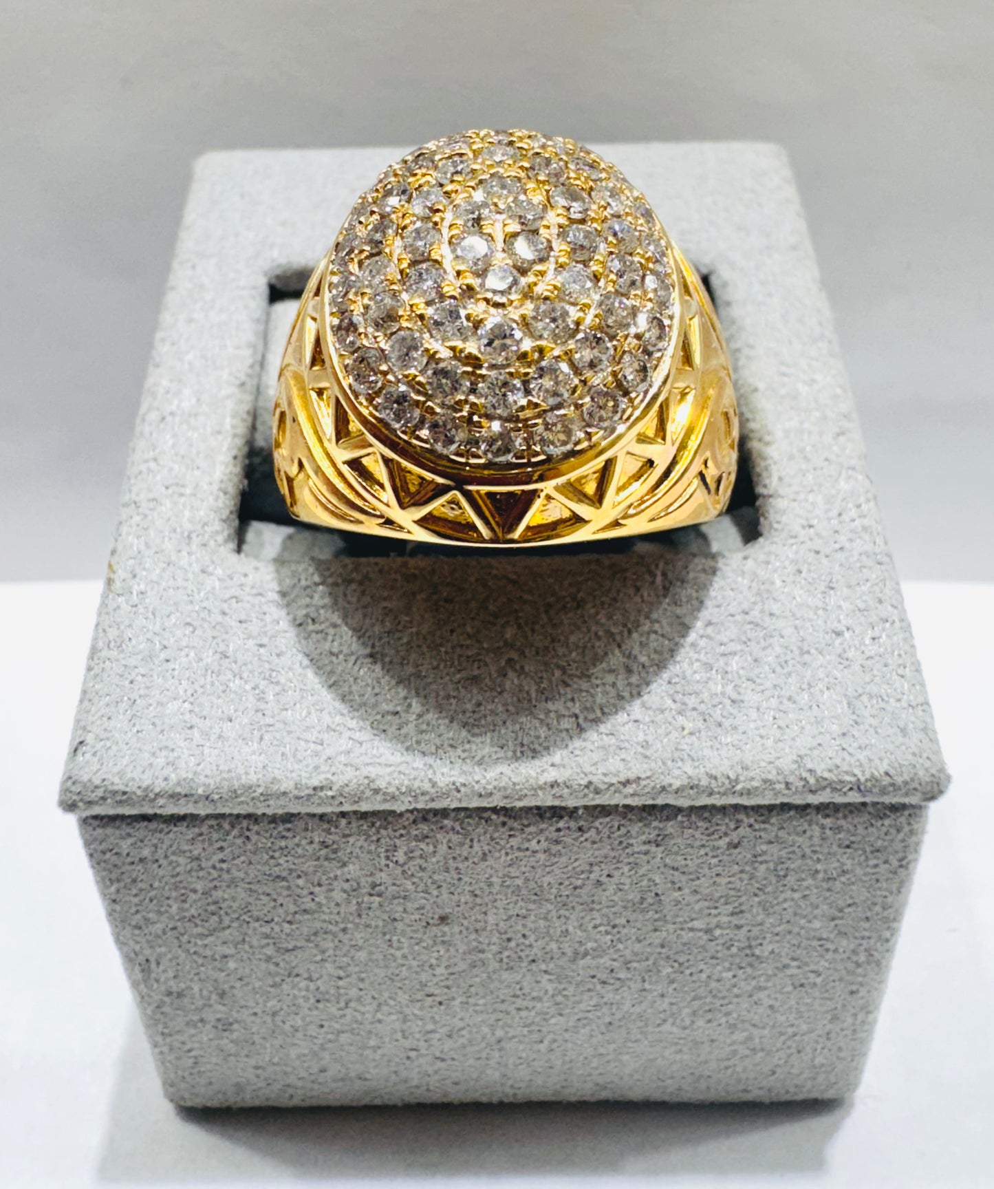 10K GOLD MEN’S NATURAL DIAMOND RING 1.41CT, SIZE: 10.5