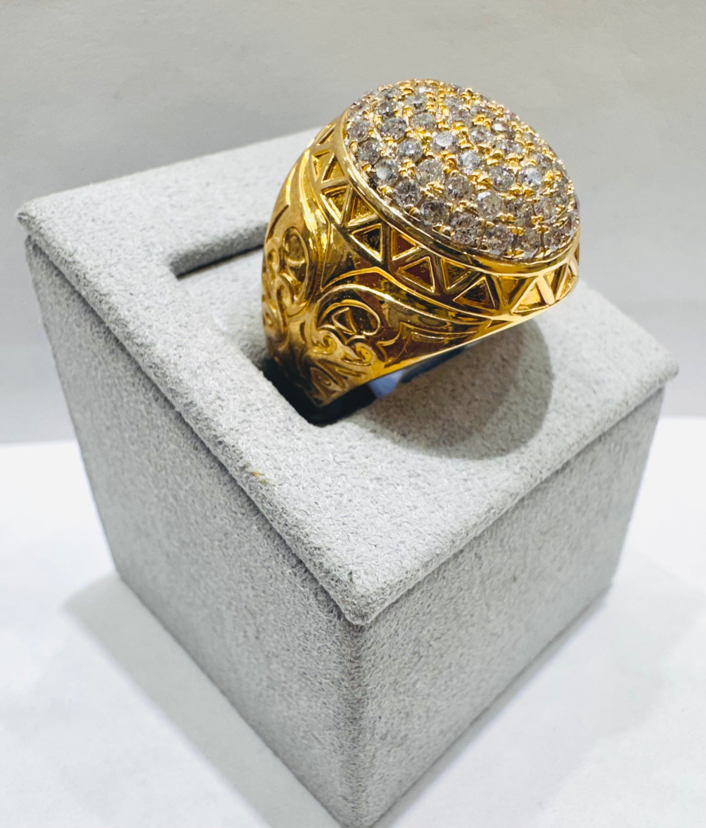 10K GOLD MEN’S NATURAL DIAMOND RING 1.41CT, SIZE: 10.5