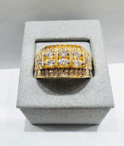 14K GOLD MEN’S NATURAL DIAMOND RING 1.12CT, SIZE: 10