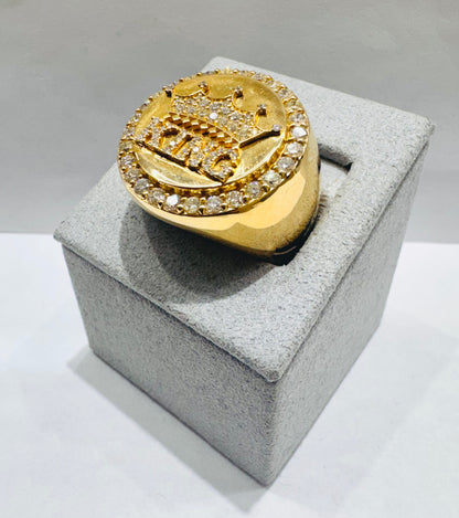 10K GOLD MEN’S NATURAL DIAMOND “KING” RING 1.20CT, SIZE: 10.5