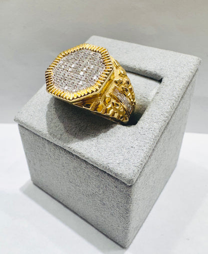 10K GOLD MEN’S NATURAL DIAMOND RING 0.64CT, SIZE: 10