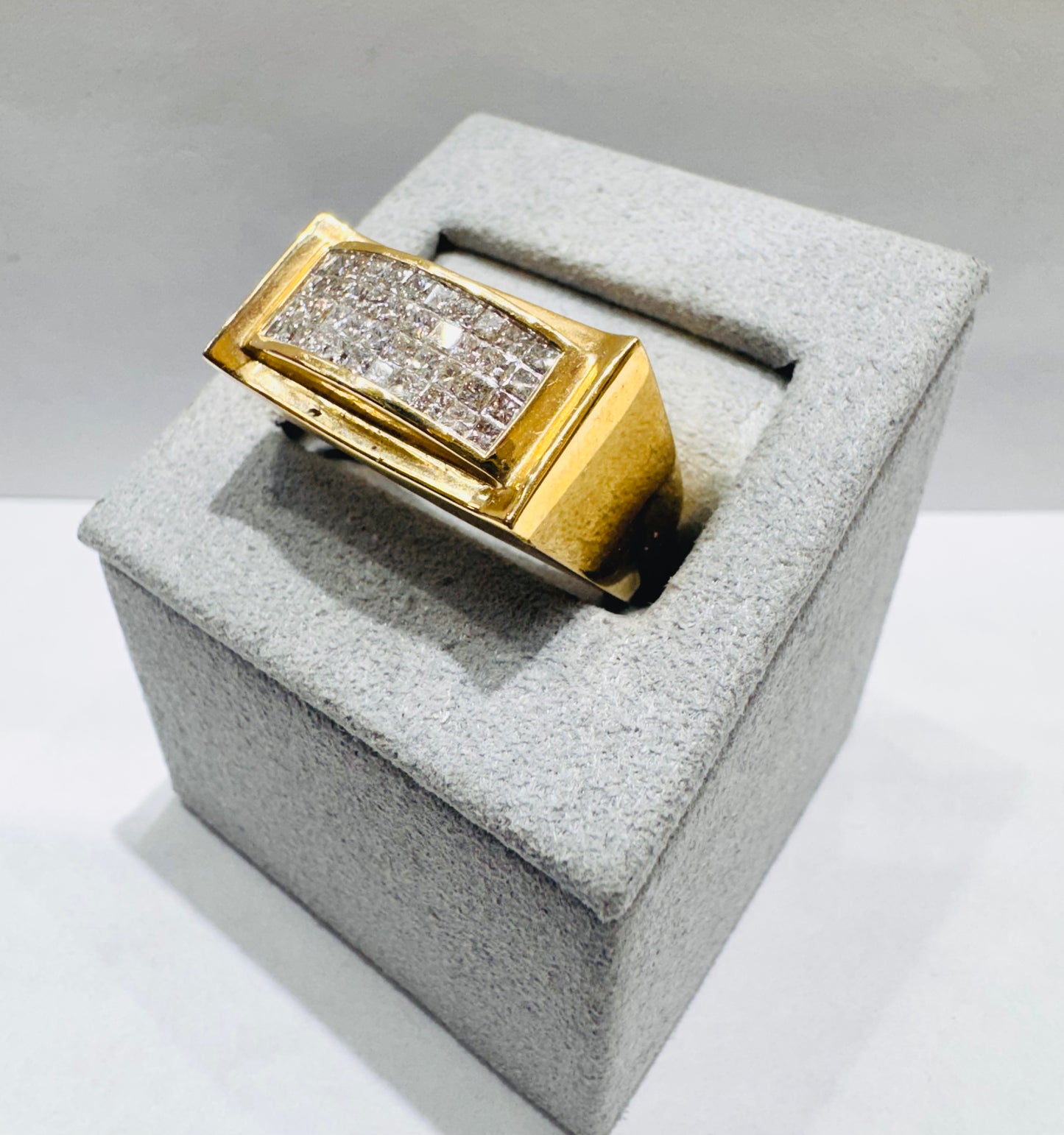 14K GOLD MEN’S NATURAL DIAMOND RING 0.95CT, SIZE: 10