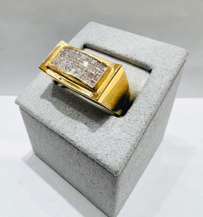 14K GOLD MEN’S NATURAL DIAMOND RING 0.95CT, SIZE: 10