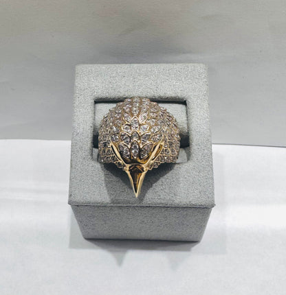 10K GOLD MEN’S NATURAL DIAMOND EAGLE RING 1.CT, SIZE: 7.5