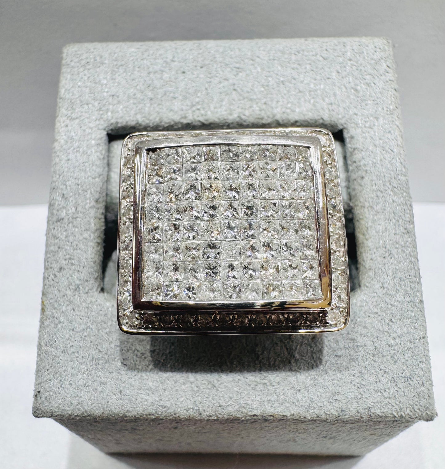 14K WHITE GOLD MEN’S NATURAL DIAMOND RING 3.60CT, SIZE: 10.5