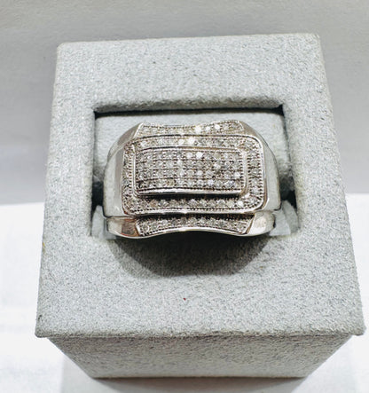 10K WHITE GOLD MEN’S NATURAL DIAMOND RING 0.33CT, SIZE: 10