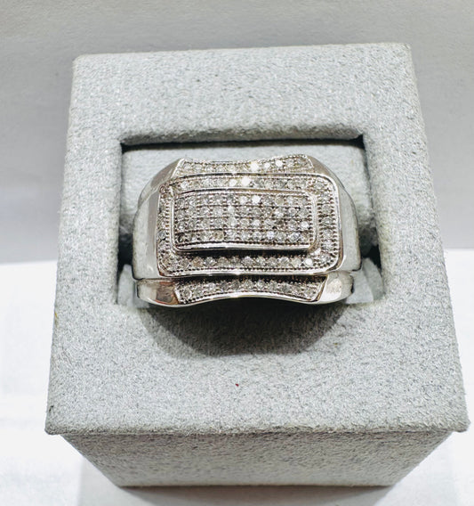 10K WHITE GOLD MEN’S NATURAL DIAMOND RING 0.33CT, SIZE: 10