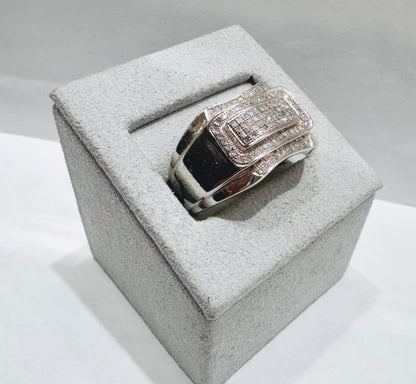 10K WHITE GOLD MEN’S NATURAL DIAMOND RING 0.33CT, SIZE: 10