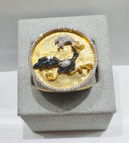 10K GOLD MEN’S NATURAL DIAMOND “ROAD RUNNER” RING 1.00CT, SIZE: 10.5