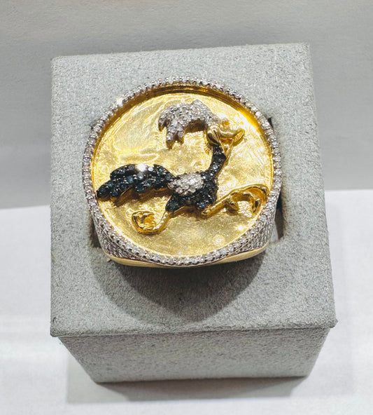 10K GOLD MEN’S NATURAL DIAMOND “ROAD RUNNER” RING 1.00CT, SIZE: 10.5
