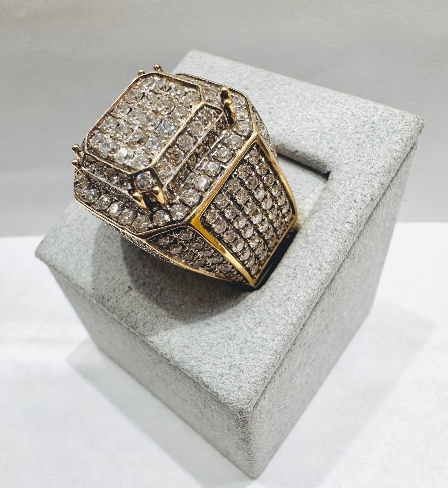 10K GOLD MEN’S NATURAL DIAMOND RING 4.CT, SIZE: 9.5