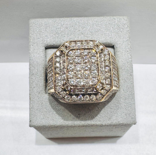 10K GOLD MEN’S NATURAL DIAMOND RING 4.CT, SIZE: 9.5