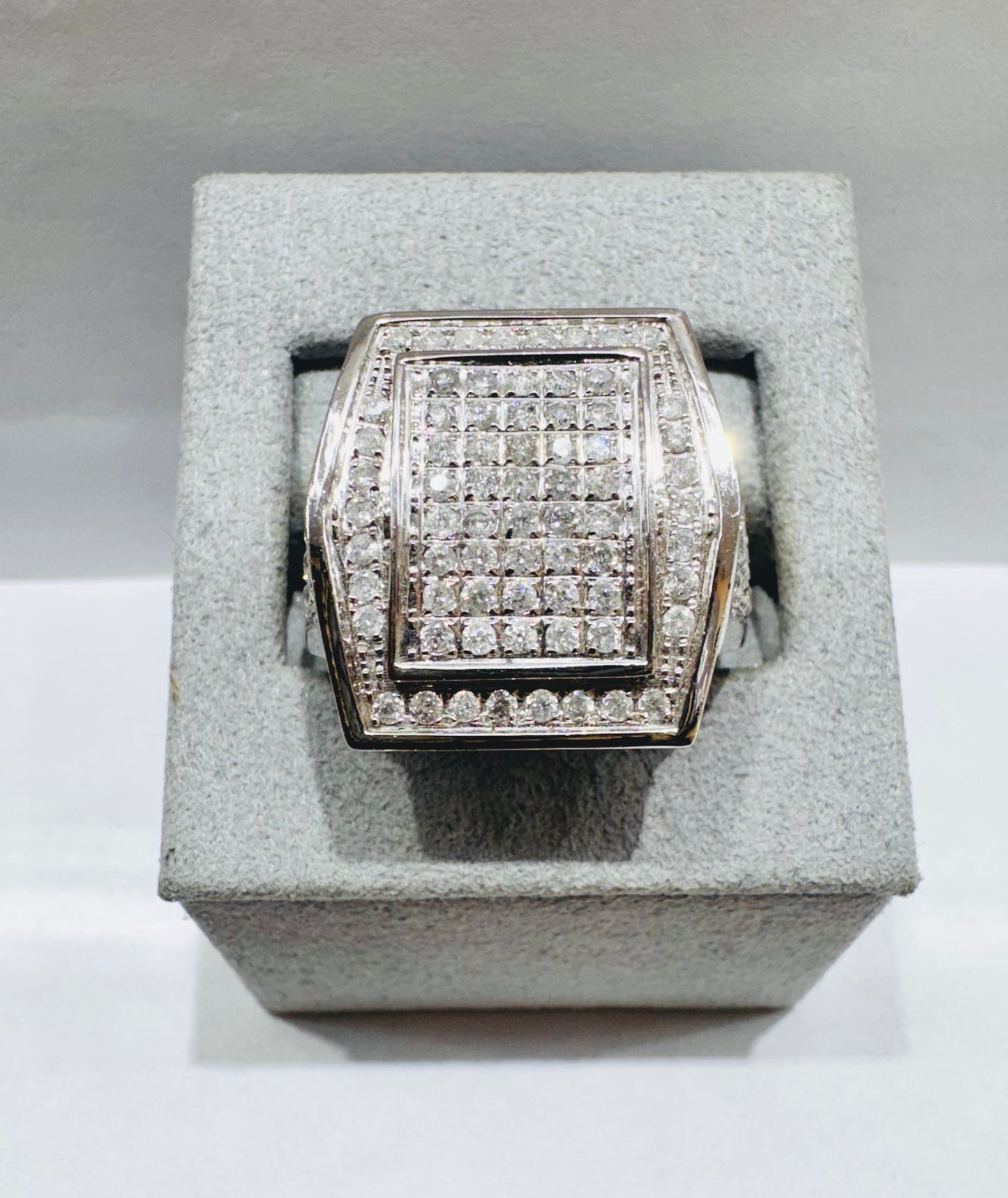 10K WHITE GOLD MEN’S NATURAL DIAMOND RING 2.60CT, SIZE: 10
