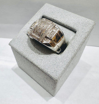 10K WHITE GOLD MEN’S NATURAL DIAMOND RING 0.33CT, SIZE: 10