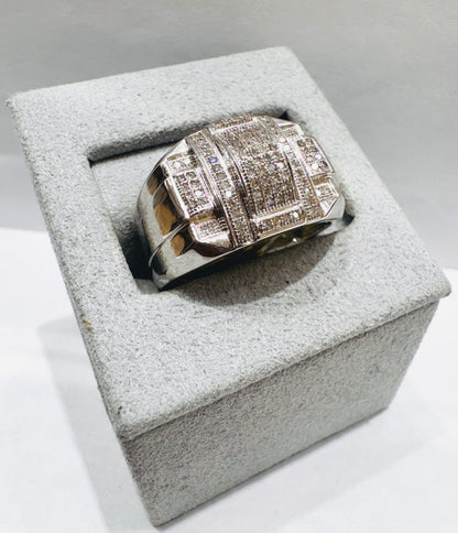 10K WHITE GOLD MEN’S NATURAL DIAMOND RING 0.33CT, SIZE: 10