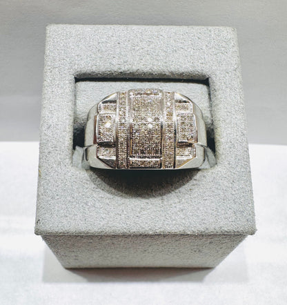 10K WHITE GOLD MEN’S NATURAL DIAMOND RING 0.33CT, SIZE: 10
