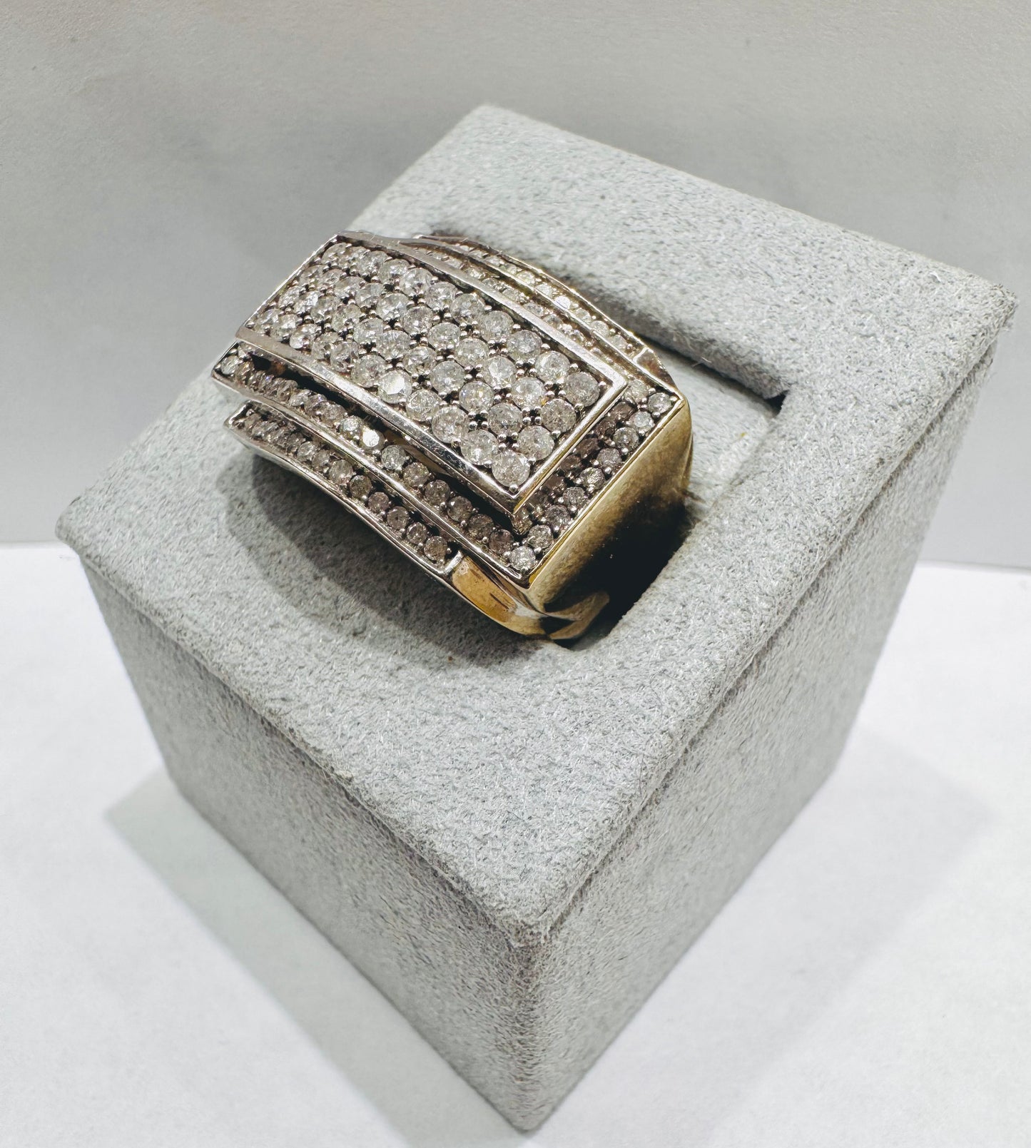 10K WHITE GOLD MEN’S NATURAL DIAMOND RING 1.50CTW, SIZE: 7