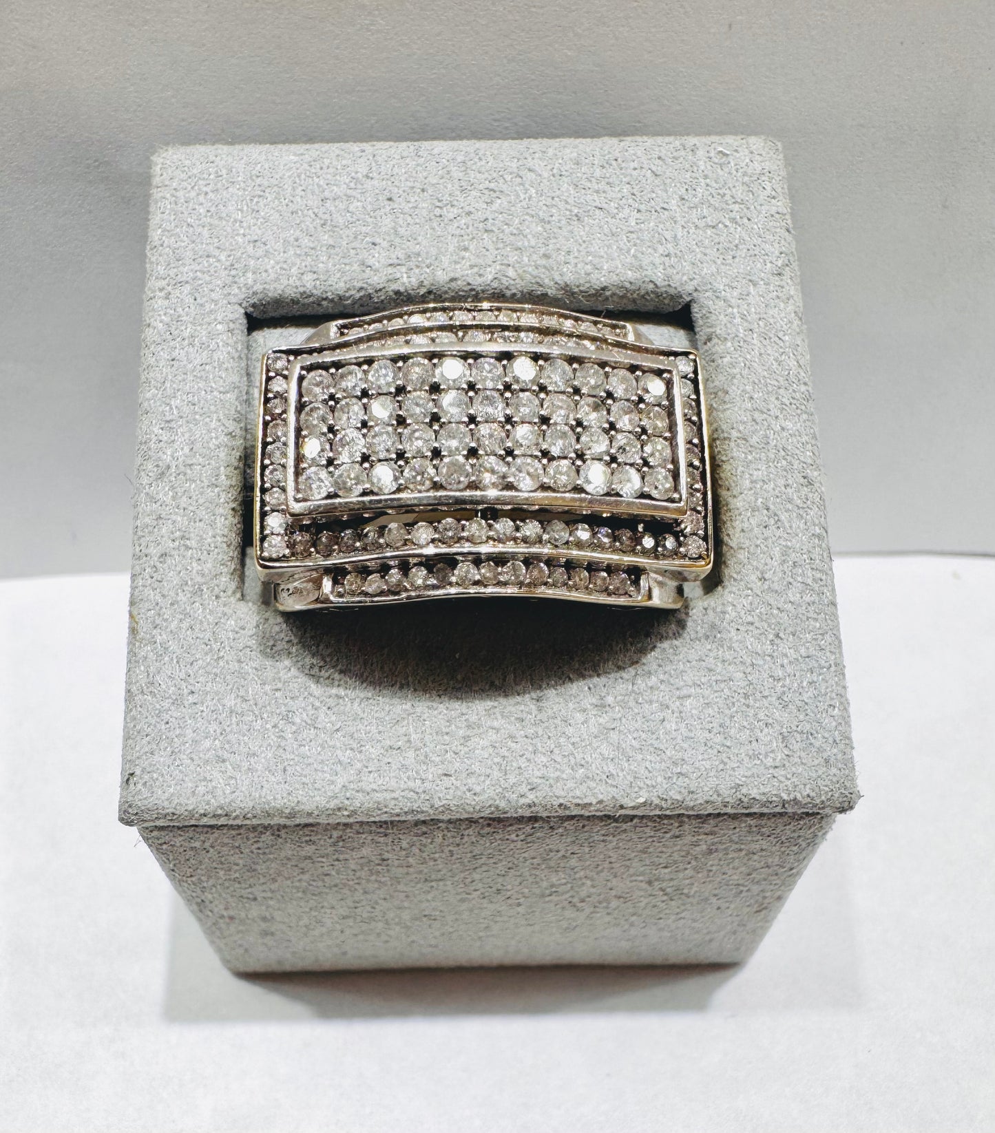 10K WHITE GOLD MEN’S NATURAL DIAMOND RING 1.50CTW, SIZE: 7