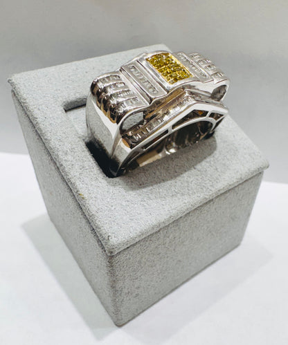 14K WHITE GOLD MEN’S NATURAL DIAMOND RING 1.25CTW, SIZE: 10