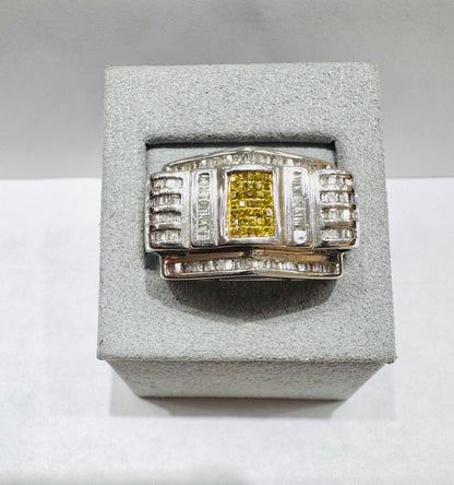 14K WHITE GOLD MEN’S NATURAL DIAMOND RING 1.25CTW, SIZE: 10