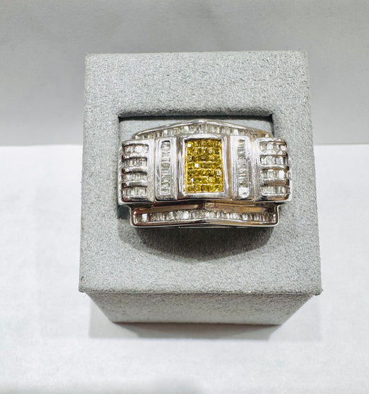 14K WHITE GOLD MEN’S NATURAL DIAMOND RING 1.25CTW, SIZE: 10