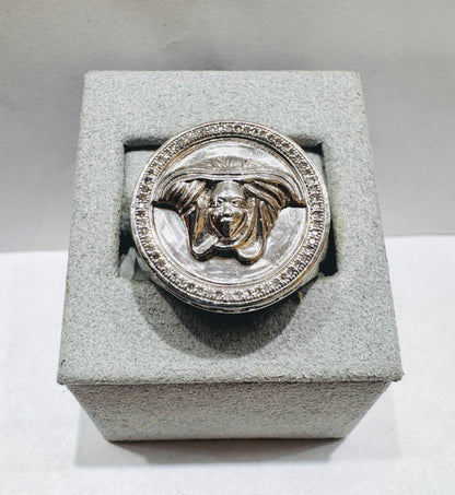 10K WHITE GOLD MEN’S NATURAL DIAMOND MEDUSA RING 0.20CT, SIZE: 10.5