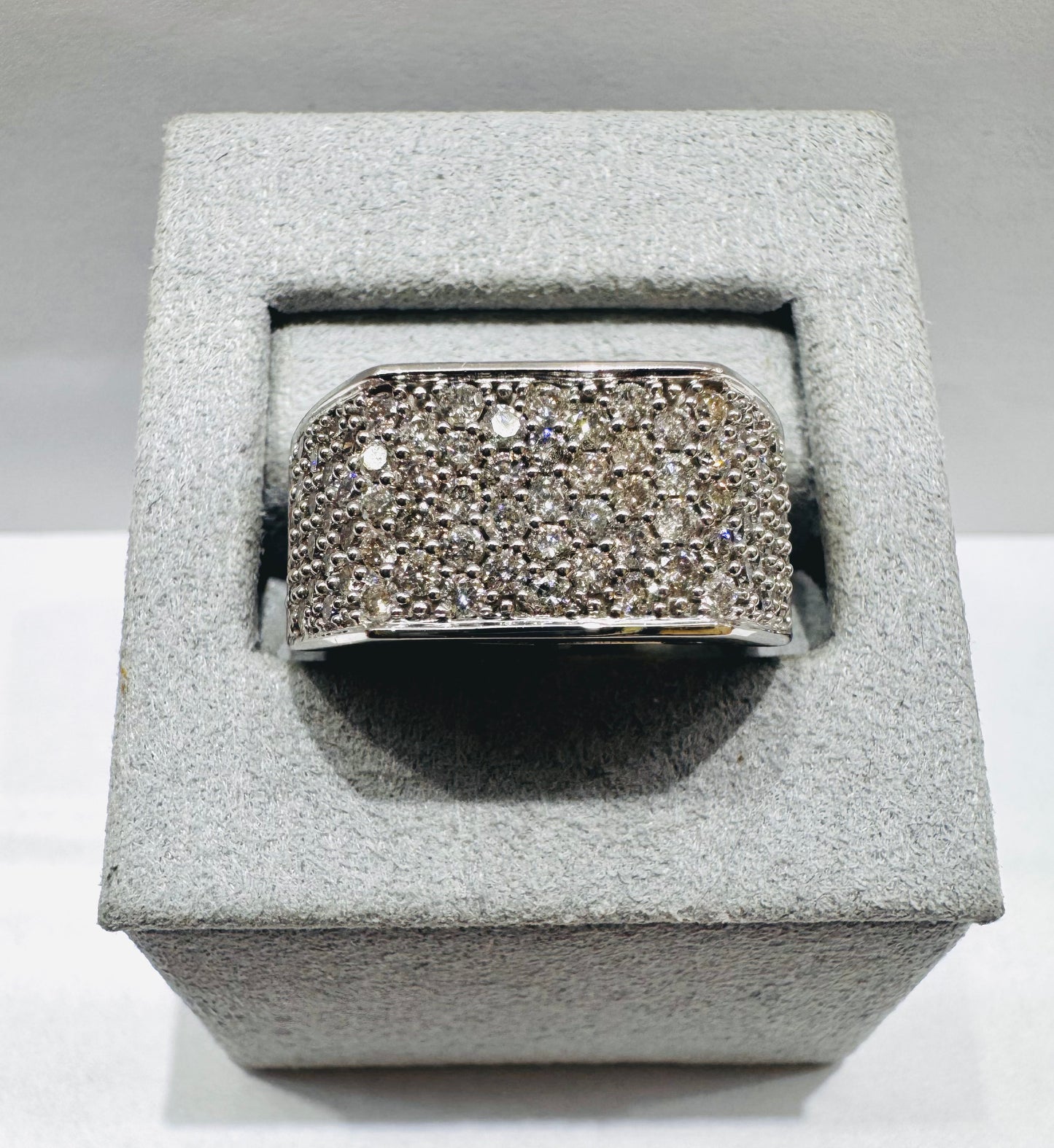 10K WHITE GOLD MEN’S NATURAL DIAMOND RING 1.75CT, SIZE: 7.5