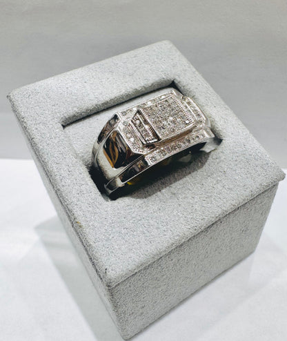 10K WHITE GOLD MEN’S NATURAL DIAMOND RING 0.25CT, SIZE: 10