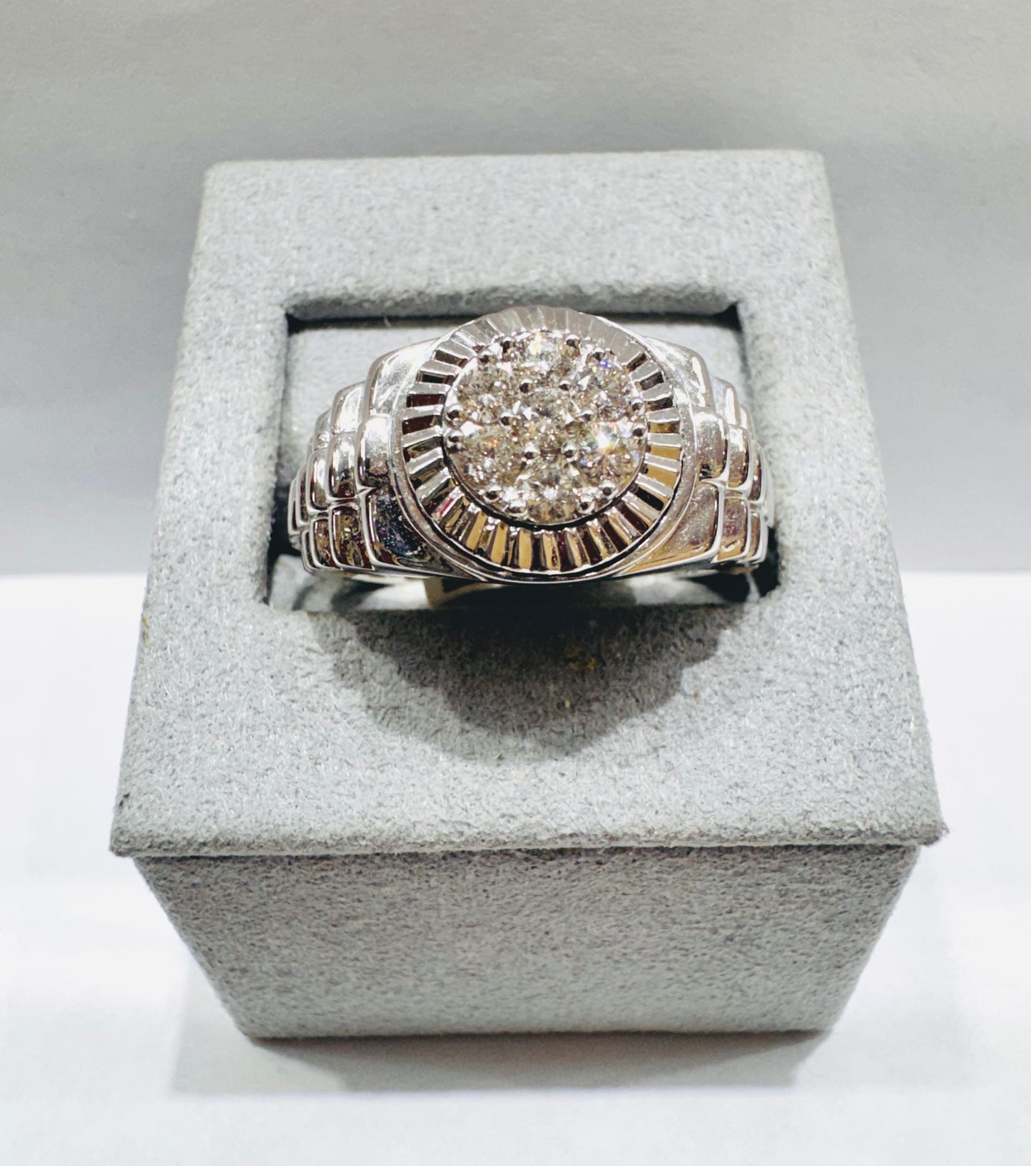 10K WHITE GOLD MEN’S NATURAL DIAMOND RING 0.50CT, SIZE: 10
